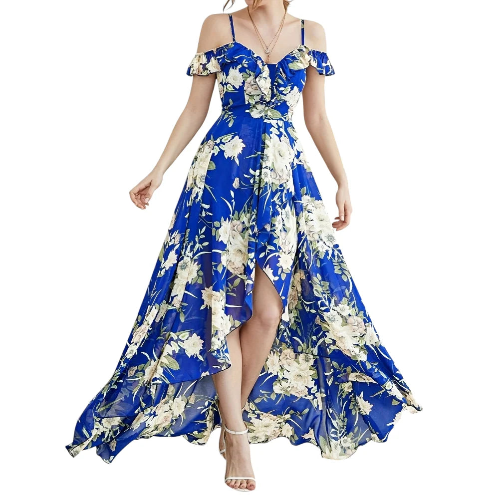 Elegant Off-Shoulder Floral Dress