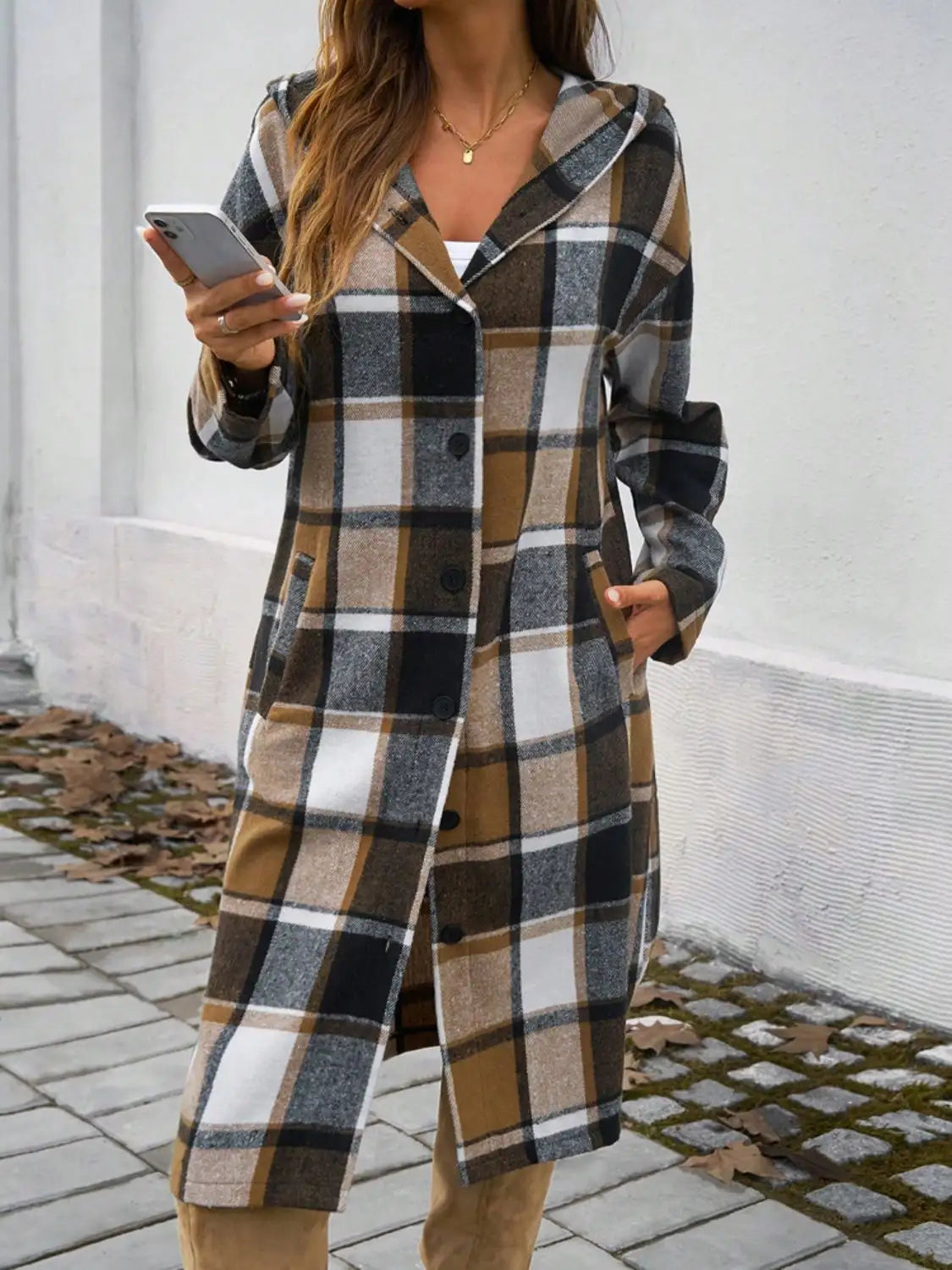 Velura Check Coat