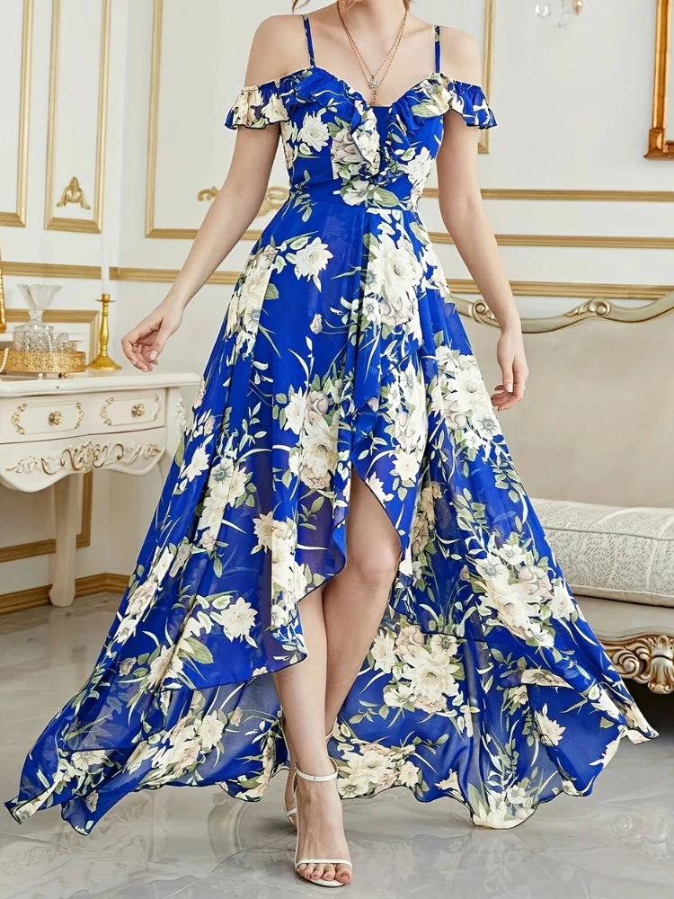 Elegant Off-Shoulder Floral Dress