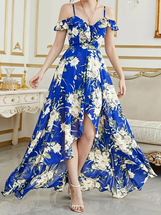 Elegant Off-Shoulder Floral Dress