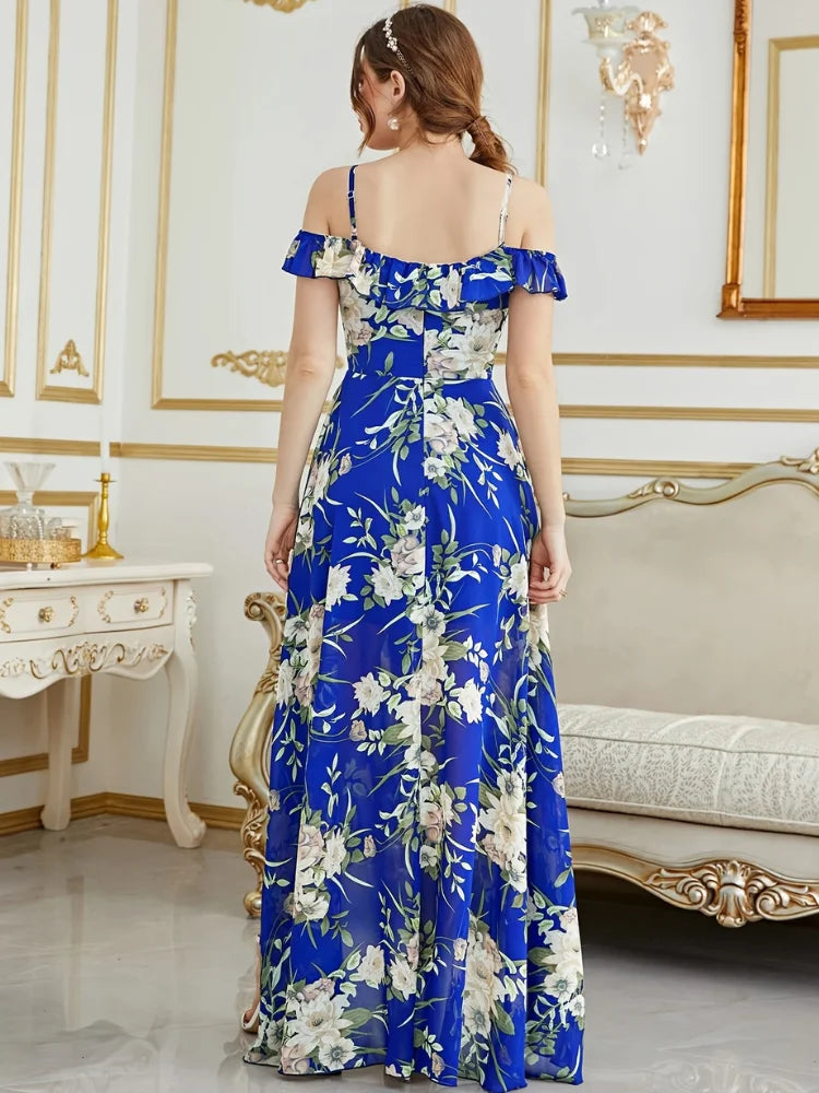 Elegant Off-Shoulder Floral Dress